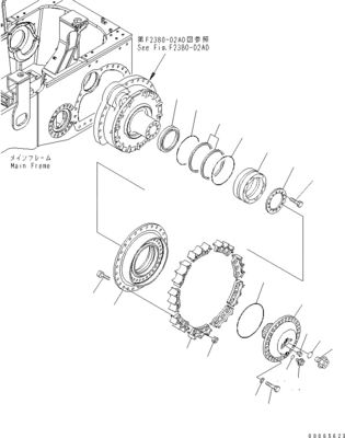 17A-27-00152 17A-27-00151 17A-27-00110 برای بولدوزر کاماتسو D155AX-6 مونتاژ سفر