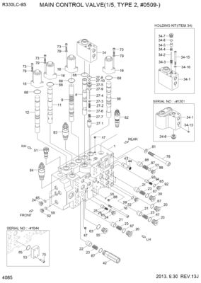 31N9-17000P 31Q9-17001P 31Q9-17002P برای حفاری هیوندای R330LC-9S R330LC-9SH دریچه کنترل اصلی هیدرولیک قطعات ماشین آلات ساخت و ساز بازرسی پس از فروش کیفیت بالا اصلی
