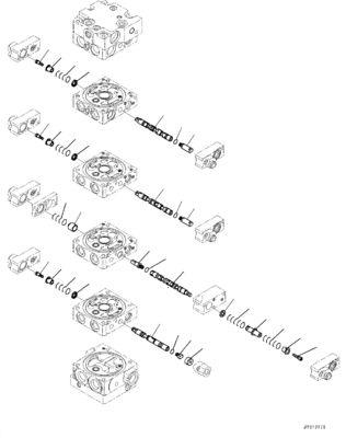 دریچه کنترل اصلی هیدرولیک برای Komatsu D37EX-23 D37PX-23 D39EX-23 D39PX-23 BULLDOZERS قطعات ماشین آلات ساختمانی